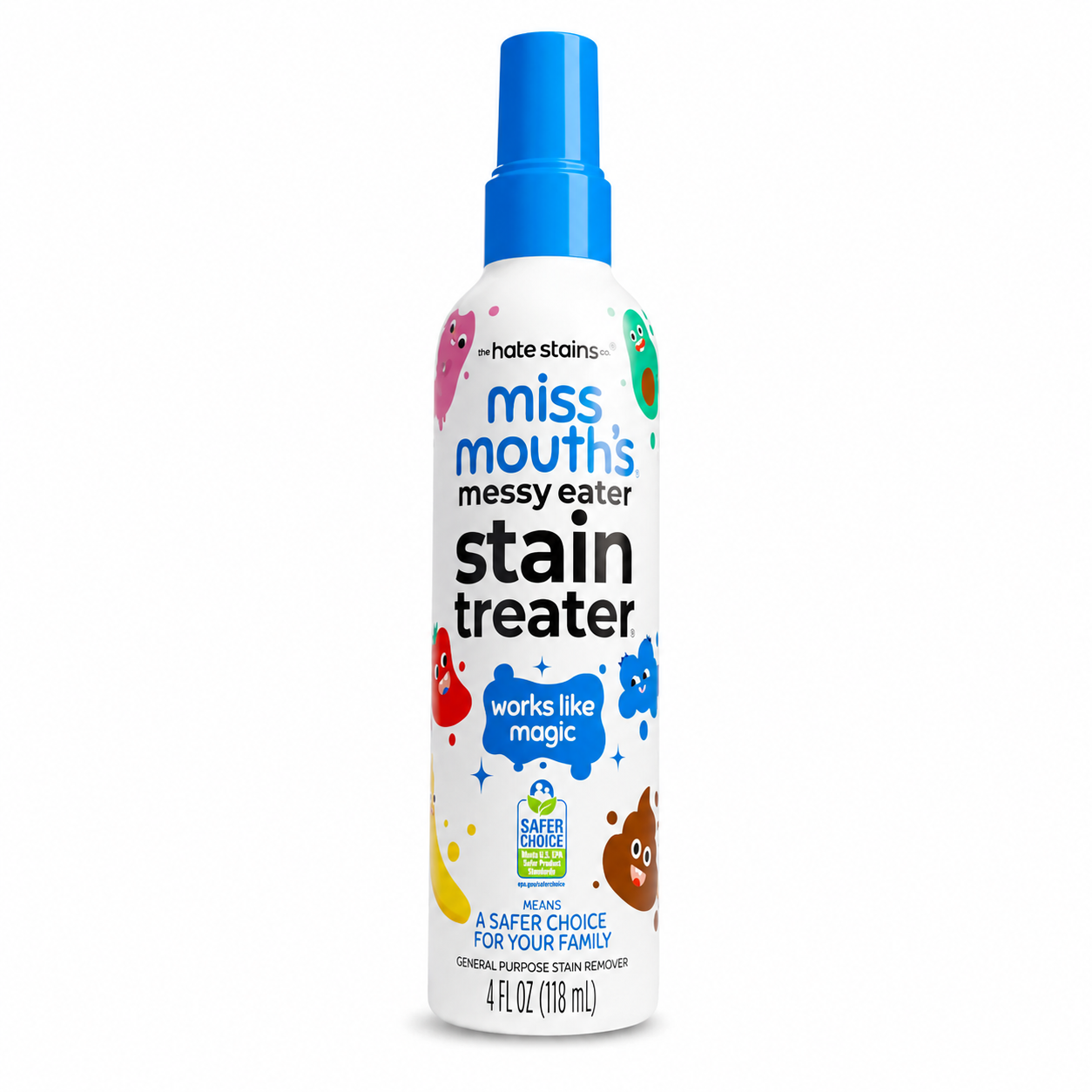 Miss Mouth's Messy Eater Stain Treater – Quitamanchas Instantáneo para Ropa | 4 oz (118 ml)