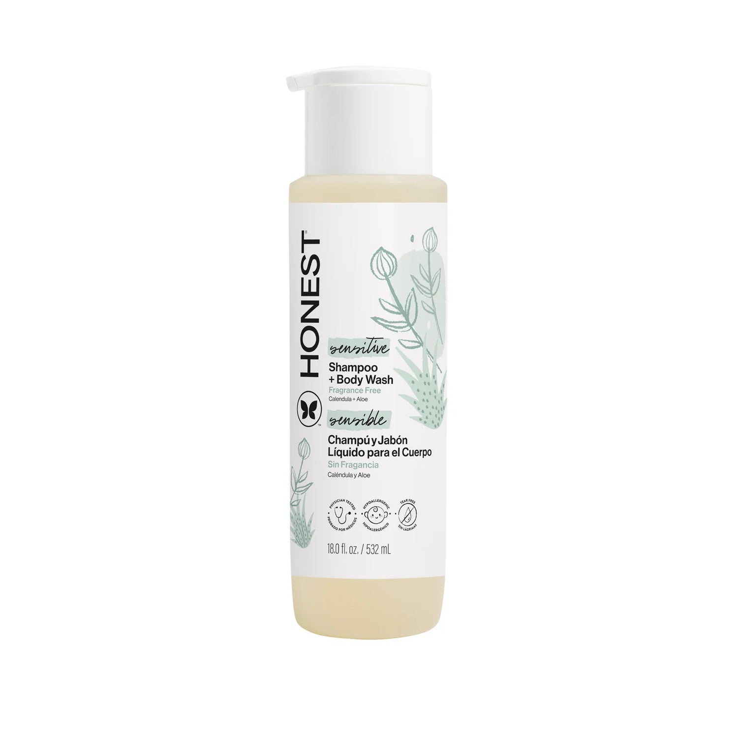 Champú + Gel de Ducha, Tamaño Económico, Para Piel Sensible